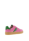 Tamaris Suede Laced Trainers, Pink and Green