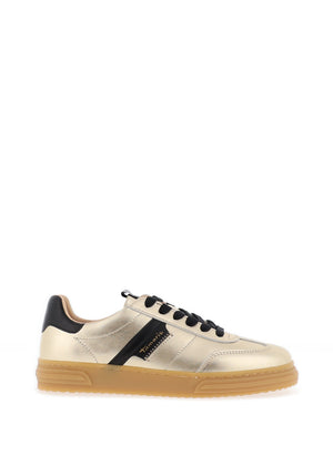 Tamaris Metallic Laced Trainers, Gold