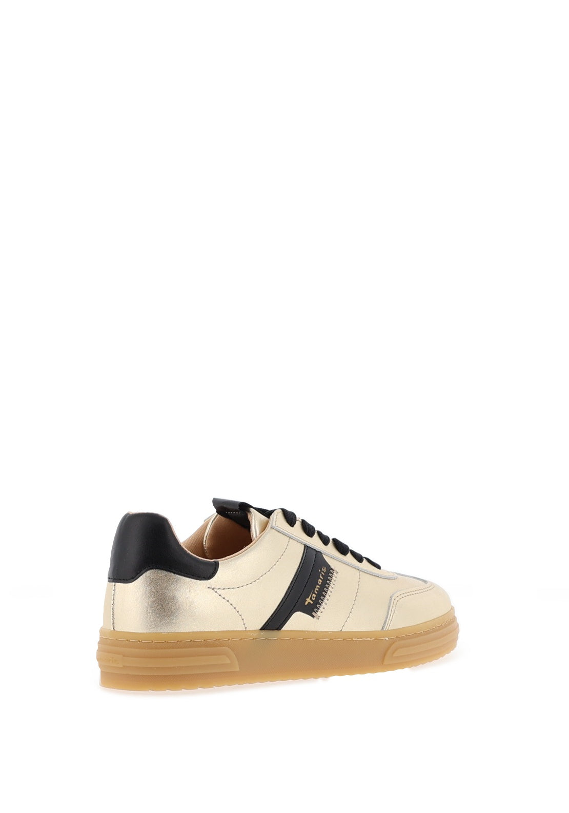 Tamaris Metallic Laced Trainers, Gold
