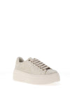 Tamaris Luxury Diamante Encrusted Satin Platform Trainers, Pearl Ivory