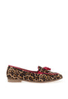Tamaris Leather Leopard Printed Flat Shoes, Leopard