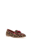 Tamaris Leather Leopard Printed Flat Shoes, Leopard