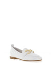 Tamaris Leather Slip On Flat Shoes, White