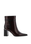 Tamaris Pebbled Gloss Faux Leather Block Heeled Boots, Wine