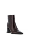 Tamaris Pebbled Gloss Faux Leather Block Heeled Boots, Wine