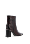 Tamaris Pebbled Gloss Faux Leather Block Heeled Boots, Wine