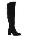 Tamaris Suede Block Heel Knee High Boot, Black