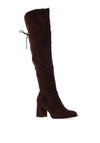 Tamaris Suede Block Heel Knee High Boot, Brown