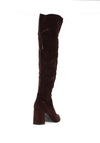Tamaris Suede Block Heel Knee High Boot, Brown