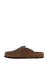 Tamaris Suede Buckled Clogs, Brown