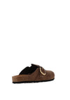 Tamaris Suede Buckled Clogs, Brown