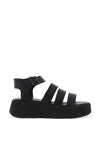 Tamaris Platform Leather Caged Sandals, Black