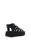Tamaris Platform Leather Caged Sandals, Black