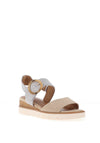 Tamaris Leather Spot Strap Sandals, Ivory