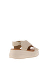 Tamaris Smooth Leather Criss Cross Wedges, Beige