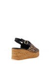 Tamaris Suede Leopard Print Wedge Sandals, Brown