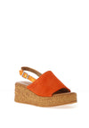 Tamaris Suede Metallic Strap Wedge Sandals, Orange