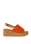 Tamaris Suede Metallic Strap Wedge Sandals, Orange