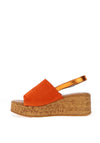 Tamaris Suede Metallic Strap Wedge Sandals, Orange