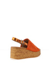 Tamaris Suede Metallic Strap Wedge Sandals, Orange