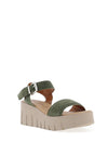 Tamaris Suede Platform Sandals, Olive