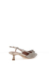 Tamaris Woven Diamante Brooch Kitten Heeled Shoes, Gold