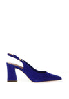 Tamaris Suede Sling Back Block Heel Shoes, Royal Blue