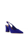 Tamaris Suede Sling Back Block Heel Shoes, Royal Blue