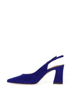 Tamaris Suede Sling Back Block Heel Shoes, Royal Blue