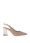 Tamaris Suede Sling Back Block Heel Shoes, Grey Combo