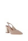 Tamaris Suede Sling Back Block Heel Shoes, Grey Combo