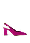Tamaris Suede Sling Back Block Heel Shoes, Magenta