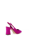Tamaris Suede Sling Back Block Heel Shoes, Magenta