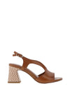 Tamaris Leather Cut Out Heeled Sandals, Tan