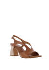Tamaris Leather Cut Out Heeled Sandals, Tan