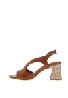 Tamaris Leather Cut Out Heeled Sandals, Tan