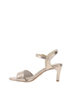 Tamaris Metallic Heeled Sandals, Light Gold