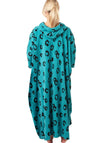 Indigo Sky Animal Print Cosy Oversized Poncho, Teal