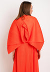 Thanny Pleated Poncho One Size Cape, Orange