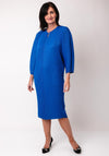 Thanny One Size Ribbed Cropped Sleeve Midi Dress, Blue