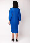 Thanny One Size Ribbed Cropped Sleeve Midi Dress, Blue