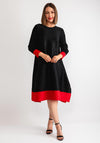 Thanny Contrast Trim Aline Dress, Black