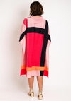 Thanny Pleated Colour Block Midi One Size Dress, Pink