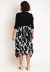 Thanny Pleated Abstract Print Midi Dress, Black