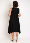 Thanny Pleated Hankerchief Hem Dress, Black