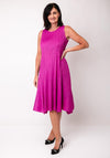 Thanny Pleated Hankerchief Hem Dress, Fuchsia Pink
