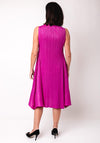 Thanny Pleated Hankerchief Hem Dress, Fuchsia Pink