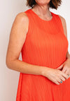 Thanny Pleated Hankerchief Hem Dress, Orange