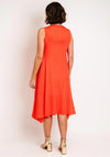Thanny Pleated Hankerchief Hem Dress, Orange