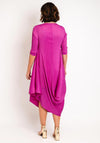 Thanny Pleated Drape Hem Dress, Purple